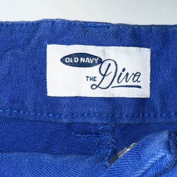 OLD NAVY Diva Daisy Pants Blue Ankle Women’s Size 12 Pockets - Picture 2 of 6
